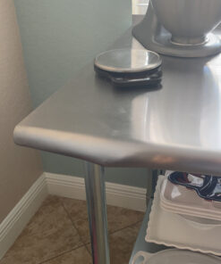 GRIDMANN Stainless Steel Kitchen Prep Table 72 x 30 Inches with Backsplash & Under Shelf, NSF Commercial Work Table for Restaurant and Home 72 in Long x 30 in Deep 25 C17ddrbBjS