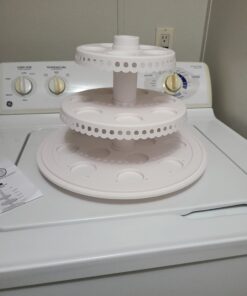 Sweet Creations 3 Tier, Collapsible Cupcake and Cakepop Display Carrier with Handel, White 50 C17evLSQOHS