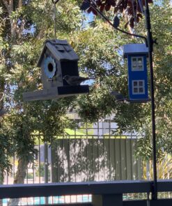 Sherwoodbase Ridge - Wild Bird House Feeder, Weatherproof Design for Easy Cleaning & Refills, Comes with Hook to Hang on Tree, Poles in Backyard Garden, Patio; Gift idea for Parents (Blue) 33 C17mWi29xzS