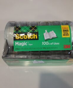 Scotch Magic Tape, Invisible, Repair Christmas Cards and Use as Holiday Gift Wrap Supplies for Christmas, 6 Tape Rolls With Dispensers 49 C18PIqSOojS