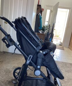 BABY JOY Baby Stroller, 2 in 1 Convertible Carriage Bassinet to Stroller, Pushchair with Foot Cover, Cup Holder, Large Storage Space, Wheels Suspension, 5-Point Harness (Black) Black 22 C19X7mgRifS