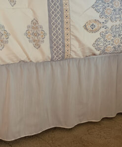 Biscaynebay Wrap Around Bed Skirts for Queen Beds 15" Drop, Ivory Adjustable Elastic Dust Ruffles Easy Fit Wrinkle & Fade Resistant Silky Luxurious Fabric Machine Washable Queen-15" Drop 31 C1A2fKlxHJS