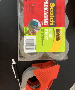 Scotch Sure Start Packing Tape, Clear, Holiday Wrapping Tape with Quiet Unwind and Easy Start, 1.88 in. x 25 yd., 6 Tape Rolls 6 Rolls 39 C1AXLDxSDS