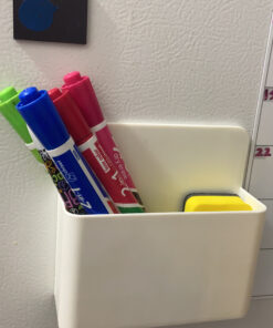 Tofun White Magnetic Marker Holder for Whiteboards,Magnetic Dry Eraser Organizer Mount,Fits 8 Dry-Erase Markers.Bonus 1 pcs Magnetic Whiteboard Eraser 24 C1BwASw8AMS