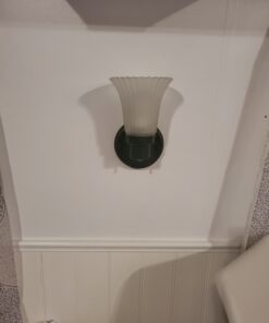 Design House 505115 Village 1-Light Indoor Dimmable Wall Sconce Frosted Flute Glass with Twist On/Off Switch for Bathroom Bedroom Hallway, 8.25" H x 5.1" W, Oil-Rubbed Bronze 45 C1CUHa SpnS