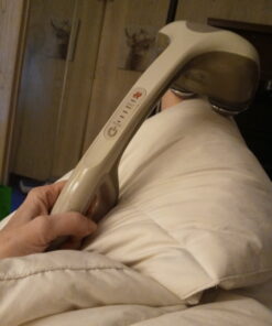 HoMedics Percussion Action Massager with Heat | Adjustable Intensity , Dual Pivoting Heads | 2 Sets Interchangeable Nodes , Heated Muscle Kneading for Back , Shoulders , Feet , Legs , & Neck Beige 42 C1Cj06kUDDS