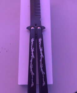Funtuan Dragon Totem Stainless Steel Practice Butterfly Knife Trainer and Comb Knife Trainer (Black) 45 C1ERUpg6xQS