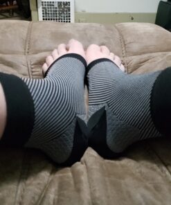 Bitly Plantar Fasciitis Socks for Women & Men - Best Foot & Ankle Compression Sleeve, Brace for Everyday Use - Provides Arch Support & Heel Pain Relief (Black, Large) Black 1 40 C1EZFMVwyGS 3