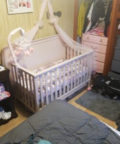 American Baby Company Double Layer Ruffled Crib Skirt, Grey, for Boys and Girls Gray Double Layer Skirt 11 C1F3OfT0tNS