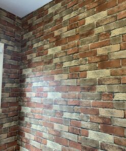 Wallpaper Faux Smooth Rust Tuscan Brick Wall, Looks Real Up! 11 yd 33 C1Fn4dqd3S