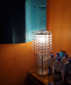 SH Lighting Crystal Inspired Table Desk Lamp - Features Convenient Pull Chain - 19" Tall Great for Bedrooms, Living Rooms, or Offieces - Chrome Silver 33 C1G67WiQ9nS