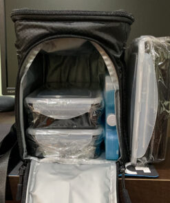 Evolutionize Meal Prep Insulated Lunch Bag - Meal Prep Cooler Bag Patented Lunch Box includes Portion Control Meal Prep Containers + Ice Pack (3 Meal, Black) 3 Meal Black/Black 35 C1GvYerIrlS