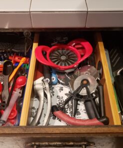 Large Kitchen Drawer Organizer - Expandable Bamboo Drawer Dividers (17.5" - 22") - Adjustable Separators for Kitchen, Clothes, Dresser, Bedroom, Bathroom, and Desk Drawers - 4 Pack (Natural) Natural 47 C1HTPsWJTaS