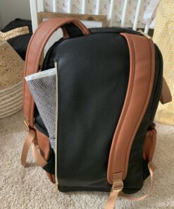 Itzy Ritzy Diaper Bag - Large Capacity Boss Backpack Diaper Bag Featuring Bottle Pockets, Changing Pad, Stroller Clips & Comfortable Straps, Coffee And Cream Large (Pack of 1) Coffee & Cream 61 C1Idtp1LDS