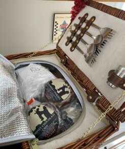 Juvale Wicker Picnic Basket for 4 with Utensils, Glasses, and Insulated Cooler Bag - Luxury Camping, Picnic Essentials, Picnic Kit 70 C1IxPHRM1AS