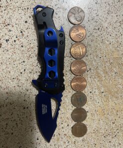 MTECH USA – Spring Assisted Folding Knife Blue 66 C1J4Y3xx7DS