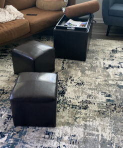 Convenience Concepts 143012 Sheridan Faux Leather Storage Bench with 2 Side Ottomans, Dark Espresso 16 C1KnPfvFkTS