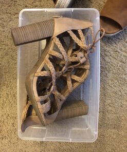 Sterilite 6 Qt Storage Box, Stackable Bin with Lid, Plastic Container to Organize Shoes and Crafts on Closet Shelves, Clear with White Lid, 12-pack 6 Quart 48 C1LFuxXC9S