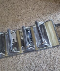 4kits Hanging Roll-Up Makeup Bag/Toiletry Kit/Travel Organizer for Women - 4 Removable Storage Bags - Organize Make Up, Cosmetics, First Aid, Medicine, Personal Care, Bathroom, Palette/Brush Holder 82 C1N2D2H fMS