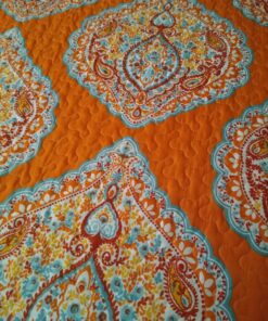 Lush Décor Harley Quilt Damask Pattern Reversible 5 Piece Bedding Set, King, Tangerine 51 C1NYaOZlorS