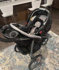 Graco FastAction Fold Jogger Travel System | Includes the FastAction Fold Jogging Stroller and SnugRide 35 Infant Car Seat, Gotham 59 C1O5SYiejcS