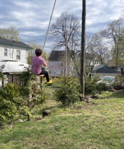 Swurfer Swift - Maple Wood Disc Swing for Kids Ages 4 and Up, Holds up to 150 Pounds - Includes 18" Curved Seat Swing with Heavy Duty Braided Rope, Brown Disc Tree Swing 17 C1PUMNl8BsS