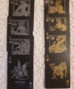 Mythical Creatures - Black Silver & Gold Edition Playing Cards by Gent Supply 49 C1QNrmxujS