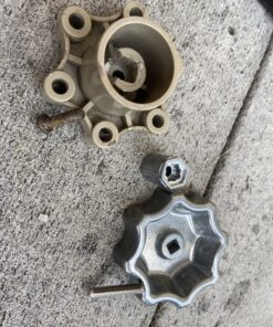 Danco Outdoor Faucet Water Spigot Handle | Hose Bibb Round Wheel Handle Replacement | Includes Screws | Metal (10006), Silver/Pewter Faucet Handle, 1-Pack 50 C1QtneZw9nS