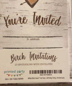 Printed Party Fill-in Invitations and Envelopes, Rustic Birch, Set of 25 7 C1RTsRFsXS