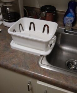 Camco 43511 Mini Dish Drainer, White, EA Dish Rack and Tray 40 C1RzDOEofQS