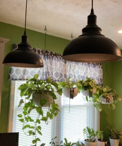 LIGHTESS Black Pendant Light Dimmable, Industrial Hanging Lights Metal Barn Farmhouse Kitchen Lighting Edison Ceiling Mount Fixture, OLL466 32 C1SHFTlsPkS