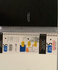 Five Star Spiral Notebooks Plus Study App, 2 Pack, 5 Subject, College Ruled Paper, 11" x 8-1/2", 200 Sheets, Black & White (73035) Black, White 25 C1SKbxcXoLS