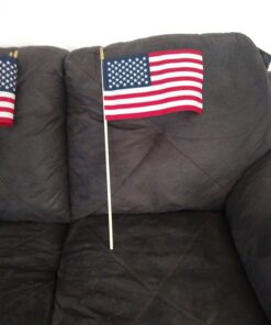 GIFTEXPRESS 12-Pack, Proudly MADE IN U.S.A. 8x12 Inch Spearhead Handheld American Stick Flags/Grave marker American Flags/USA Stick Flag (12) 39 C1T7JOLZXES