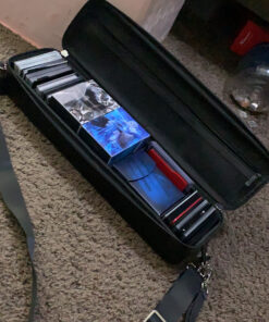 Quiver Time Black Quiver Card Carrying Case - Playing Card Case Holder for Trading Cards, MTG Card Storage Bag Deck Box Card Case (+Wrist & Shoulder Strap, Dividers + 100 Apollo Card Sleeves) 51 C1TDFrT2YNS