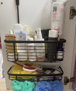 iDesign Steel Over-The-Cabinet 2-Tier Hanging Kitchen Storage Basket The Axis Collection, 4" x 11.1" x 16.3", Bronze 29 C1TFcLd8OFS