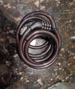 Etronic Bike Lock M6, Cable Lock 6 Feet Long Coiled Security Resettable Combo Combination Lock Bicycle Lock with Mounting Bracket Black 41 C1U9H9b4 OS