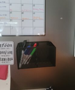 Workablez Pencil Holder for Desk, Magnetic Pen Holder for Refrigerator, Magnetic Marker Holder for Whiteboard, Magnetic Holder, Whiteboard Marker Holder Magnetic Marker Holder w. 2 Large Compartments 2 compartments 42 C1VQagjSTIS