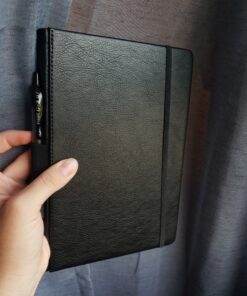 Ruled Notebook/Journal - Lined Journal for Writing, 5.75'' x 8.4'' Notebook Journal, 146 pages Faux Leather Notebook with Thick Paper, Waterproof Hardcover, Elastic Closure black 39 C1WFw9u9QoS