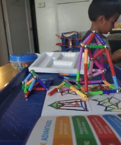 ELONGDI 130 Pieces - Magnetic Building Sticks Building Blocks Set, Magnet Educational Toys Magnetic Blocks Sticks Stacking Toys Set, Non-Toxic Building Toy 3D Puzzle with Storage Bag 43 C1WqpmM1ylS