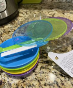 Munchkin® Love-a-Bowls™ 10 Piece Baby Feeding Set, Includes Bowls with Lids and Spoons, Multicolor 42 C1ZGElybMQS