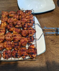 AIGMM Portable Stainless Steel BBQ Barbecue Grilling Basket for Fish ,Vegetables , Steak ,Shrimp, Chops and Many Other Food .Great and Useful BBQ Tool. Deep 38 C1ZJowTJ0HS