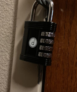 Padlock 4 Digit Combination Lock - for Gym School Locker, Outdoor Gate, Shed, Fence, and Storage, Combo Lock - Locker Lock- Weatherproof Metal - Keyless, Easy to Set, Resettable - Black 26 C1bD6QOnhUS