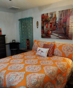 Lush Décor Harley Quilt Damask Pattern Reversible 5 Piece Bedding Set, King, Tangerine 59 C1bgOucejdS