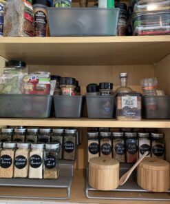 Estilo 2 pc Premium Bamboo Salt and Pepper Bowls, Wooden Spice Containers with Magnetic Swivel Lids, Perfect for Salt, Spice, Sugar, Pepper 2-Pack 35 C1bqeHY3PoS