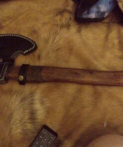 AX-7000 Custom Gift Forged Carbon Steel Viking Axe with Rose Wood Shaft, Tracker Knife Included (0019) 18 C1cLhlz9tqS
