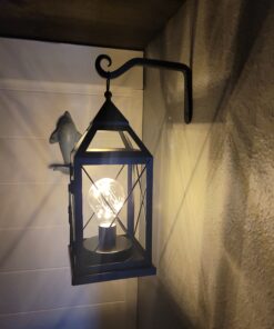 Gray Bunny 2 Pack Outdoor Plant Hanger Hook, 6” Hand Forged Straight Iron Wall Hooks for Bird Feeders, Lanterns, Wind Chimes, Patio Decor - Black 33 C1cQ6StKppS