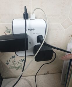 Belkin 6-Outlet Wall Surge Protector w/ 2 USB Ports - Wall Mountable w/ Premium Protection Against Surges - Safe Charge for Mobile Devices, Tablets, Small Appliances, & More - 900 Joules of Protection Wall Mount 6-Outlet with USB Power Strip 31 C1cU9qtLSaS 1