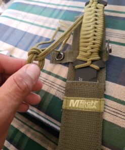 MTech USA – Fixed Blade Knife –Black Stainless Steel Blade, Green Cord Wrapped Handle, Full Tang, Includes Nylon Sheath - Hunting, Camping, Survival, Tactical, EDC – MT-528C, Small 41 C1d62EmDy1S