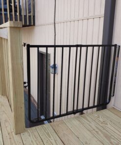 Cardinal Gates SS30OD Outdoor Baby Gate for Stairs - Adjustable Outdoor Dog Gate - Aluminum Safety Gate for Kids & Pets - Can be Installed at Angles - 27 to 42.5 Inches Wide - Black 43 C1dKZV7DLgS