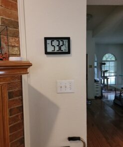 MARATHON Atomic Wall Clock with Stand, Black Frame/Black Stainless Steel Finish - Large, 9-Inch Display - AM/PM or 24-Hour Time Format, 8 Time Zones & Indoor Temperature - Two AA Batteries Included Black Brushed Steel + Square Edges 27 C1dXCbs5LaS